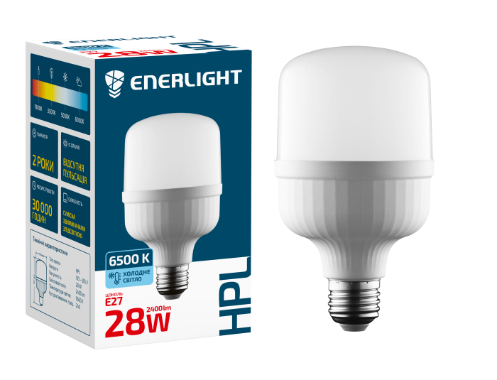 Лампа світлодіодна ENERLIGHT HPL 28Вт 6500K E27  (901)