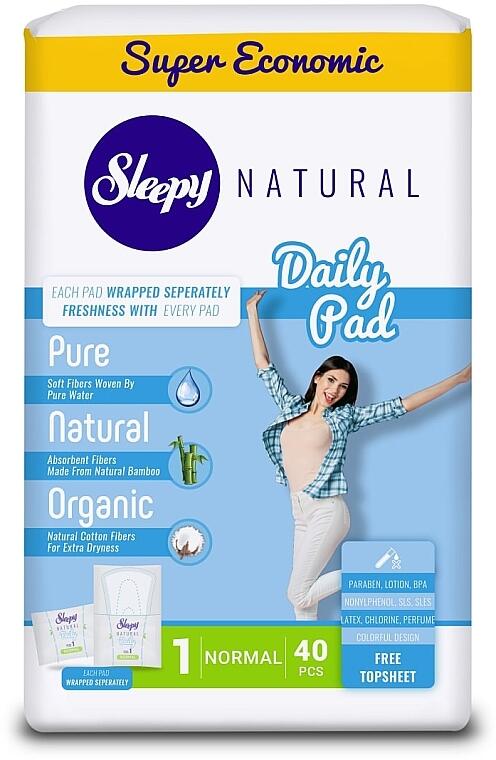 SLEEPY Прокладки ежедневные Natural Super Economic Daily Pad Normal 40шт*24