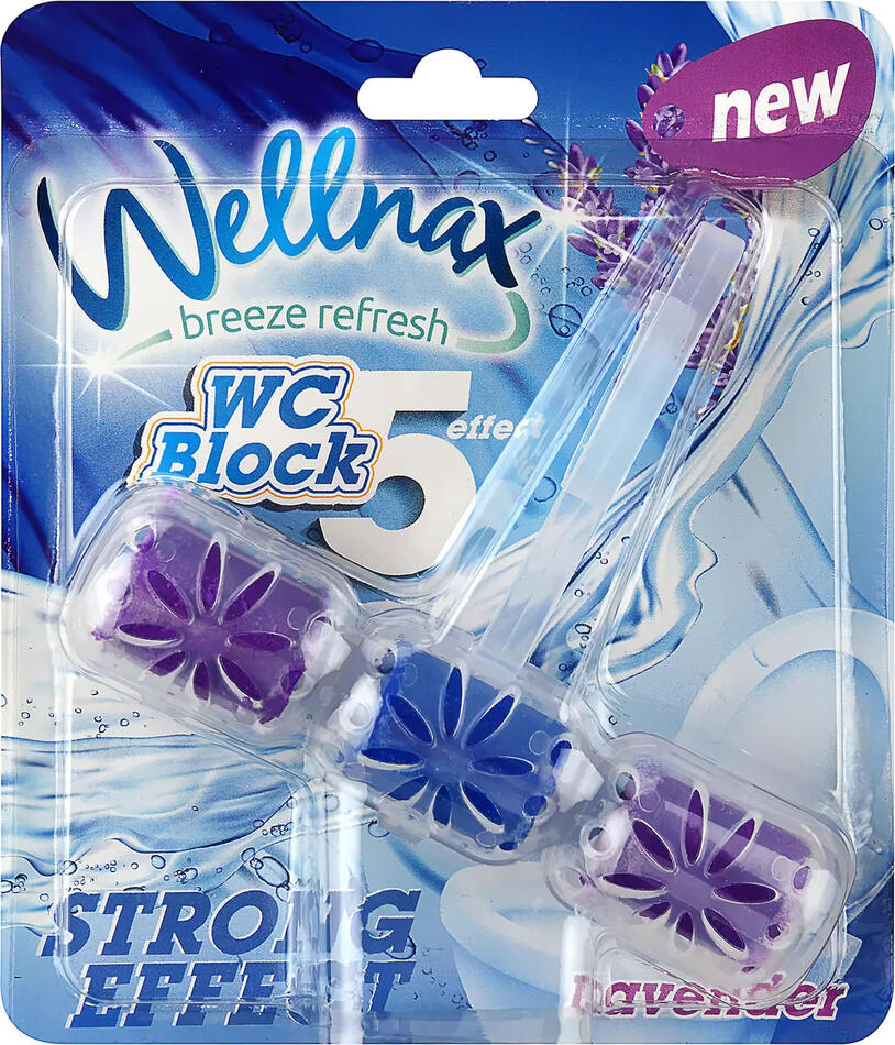 Туалетный блок для унитаза Wellnax Лаванда BLK-910, 57гр. *24 (107)