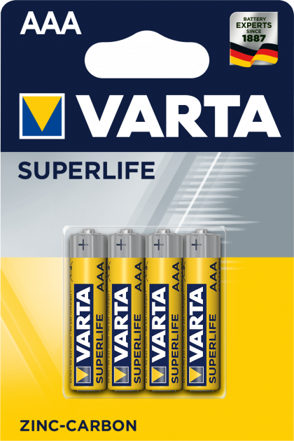 Батарейка VARTA SUPERLIFE ААА BLI 4 ZINС-CARBON * (187)