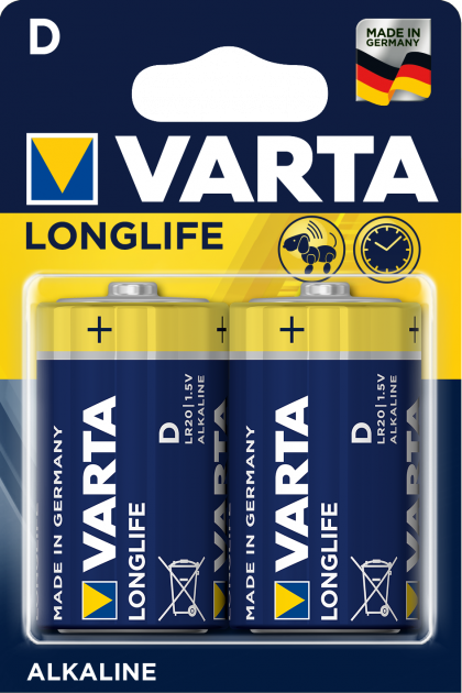 Батарейка VARTA LONGLIFE D BLI 2 ALKALINE * (348)