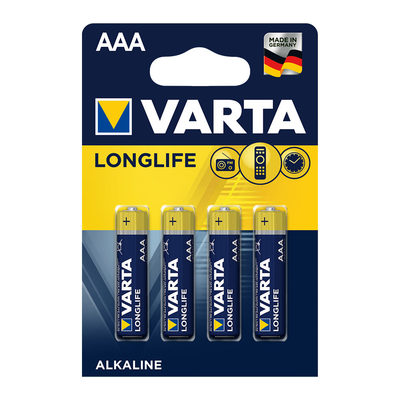 Батарейка VARTA LONGLIFE AAA BLI 4 ALKALINE * (072)