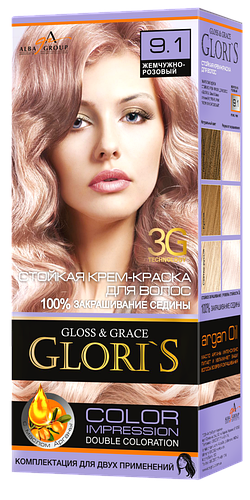 Крем-фарба ТМ "Glori's" Перлинно-рожевий 9.1 б *24