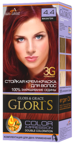 Крем-фарба ТМ "Glori's" Махагон  4.4 б*24