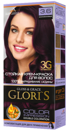 Крем-краска ТМ Glori\'s Баклажановый 3.6