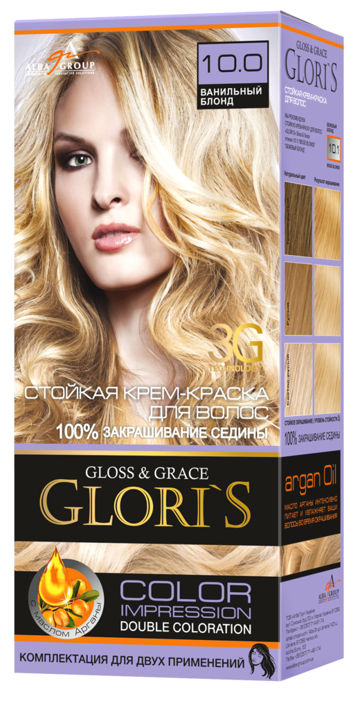 Крем-фарба ТМ "Glori's" Ванільний блонд 10.0 б *24