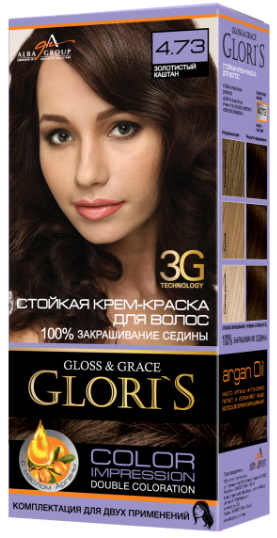 Крем-фарба ТМ "Glori's" Золотистий каштан  4.73 б*24