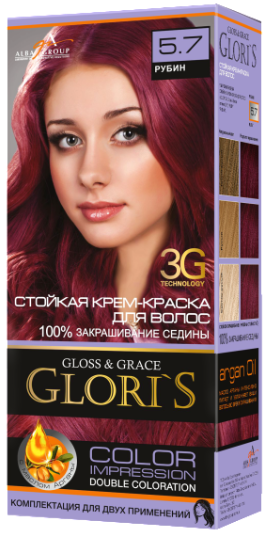 Крем-фарба ТМ "Glori's" Рубін  5.7 б*24