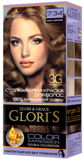 Крем-фарба ТМ "Glori's" Кава з молоком  7.34 б*24