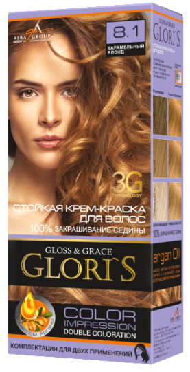 Крем-фарба ТМ "Glori's" Карамельний блонд  8.1 б*24