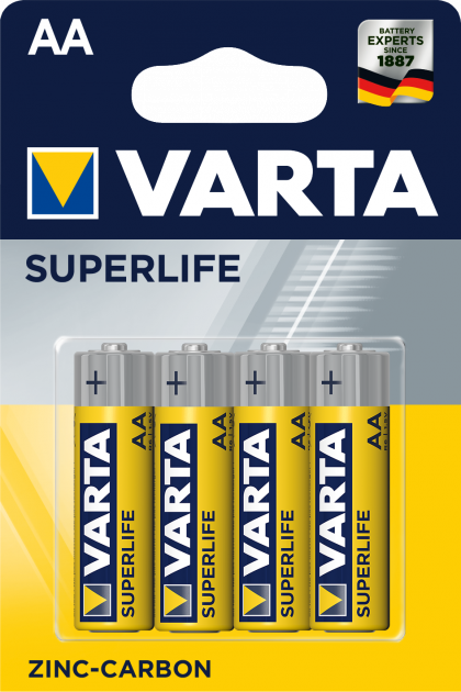 Батарейка  VARTA SUPERLIFE АА FOL BLI 4 ZINС-CARBON*15*(465)