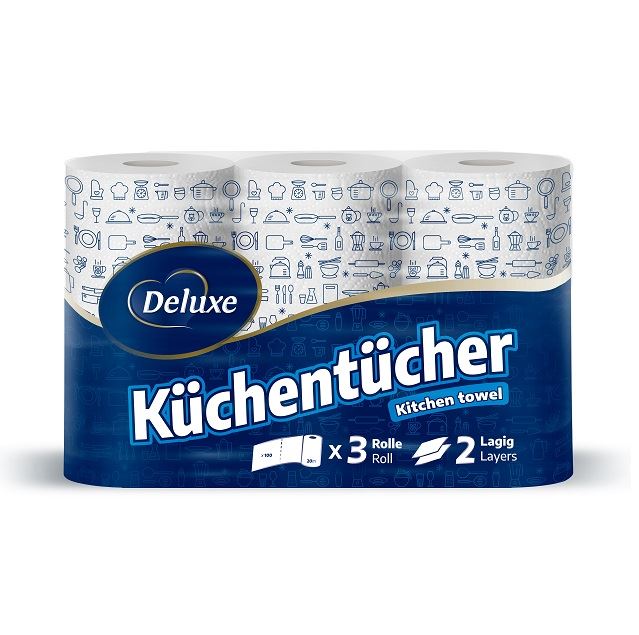 Deluxe Рушник паперовий для кухні 2шаровий Kuchentucher 3szt 2war 60m 300l recznik *7