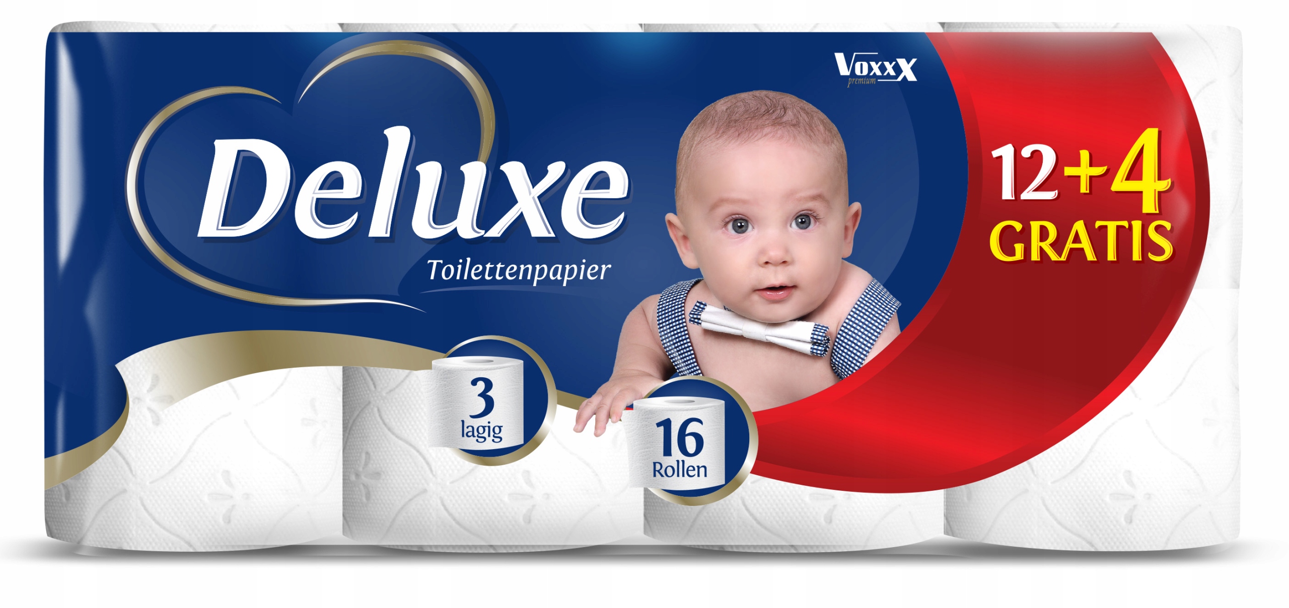 Deluxe  Папір туалетний 3шаровий 8rolek 3warstwy ECOpapier