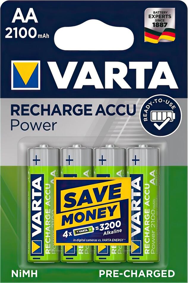 Акумулятор VARTA RECHARGEABLE ACCU AA 2100mAh BLI 2 NI-MH (READY 2  USE) (654)