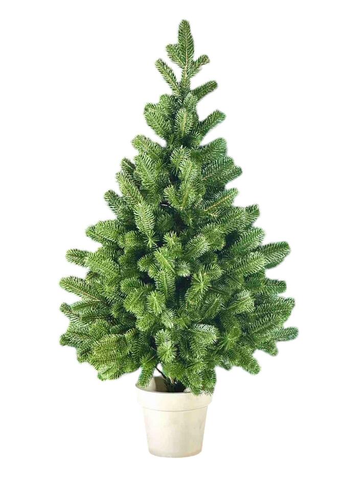 Елка литая в горшке зеленая 1.05м