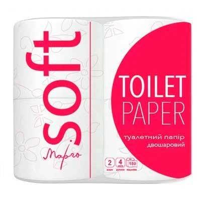 Туалетний папір Марго"SOFT" 4рул. 2шар. рожева квітка, 20м*12