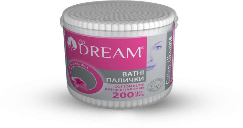 Ватні палички ТМ "Air Dream" 200шт банка поліпропіленова*32