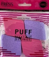 Bless cosmetics Набір спонжей для макіяжу 4 в 1, форма "ромб" рожево-фіолетовий 12шт/уп